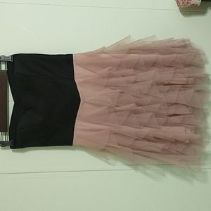 Black and Pink Strapless Dress